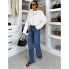 Modré wide leg široké basic džíny LUNIMI