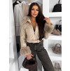Béžová elegantní stylová bunda LOVELIA s kožíškem