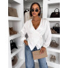 Bílý elegantní vázací zavinovací halenka OLOTA
