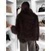 Hnědý faux fur kožešinový kabátek MELANIO