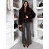 Hnědý faux fur kožešinový kabátek MELANIO