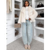 Krémový faux fur kožešinový kabátek MELANIO