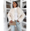 Krémový faux fur kožešinový kabátek MELANIO