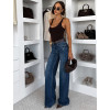 Modré extra long basic wide leg široké džíny ELSIEA