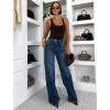 Modré extra long basic wide leg široké džíny ELSIEA