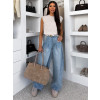 Modré extra wide leg basic široké džíny BAMBIA