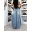 Modré extra wide leg basic široké džíny BAMBIA