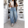 Modré extra wide leg basic široké džíny BAMBIA