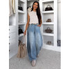 Modré extra wide leg basic široké džíny BAMBIA