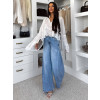 Světle modré wide leg basic extra široké džíny LULIVA