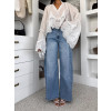 Světle modré wide leg basic extra široké džíny LULIVA