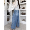 Světle modré wide leg basic extra široké džíny LULIVA