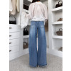 Světle modré wide leg basic extra široké džíny LULIVA