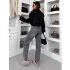 Šedé mom fit široké basic džíny SELORIA
