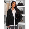 Černá oversized biker koženková bunda BUNNYA
