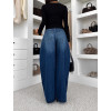 Modré trendy wide leg široké džíny MOCHIA