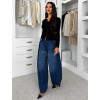 Modré trendy wide leg široké džíny MOCHIA