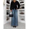 Modré wide leg basic trendy široké džíny NUVELLY