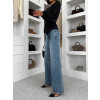 Modré wide leg basic trendy široké džíny NUVELLY