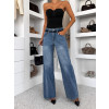 Modré wide leg trendy extra dlouhé široké džíny ASTERIA