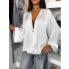 Bílý elegantní oversized halenka TARATA na knoflík