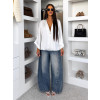 Bílý elegantní oversized halenka TARATA na knoflík