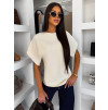 Bílý elegantní pohodlný oversize svetřík BELLISIMA