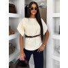 Bílý elegantní pohodlný oversize svetřík BELLISIMA