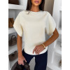 Bílý elegantní pohodlný oversize svetřík BELLISIMA