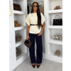 Bílý elegantní pohodlný oversize svetřík BELLISIMA