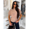 Hnědý elegantní pohodlný oversize svetřík BELLISIMA