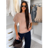 Hnědý elegantní pohodlný oversize svetřík BELLISIMA