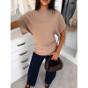 Hnědý elegantní pohodlný oversize svetřík BELLISIMA