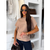 Hnědý elegantní pohodlný oversize svetřík BELLISIMA