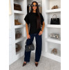 Černý elegantní pohodlný oversize svetřík BELLISIMA