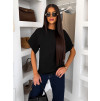 Černý elegantní pohodlný oversize svetřík BELLISIMA