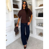 Tmavě hnědý elegantní pohodlný oversize svetřík BELLISIMA