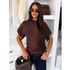 Tmavě hnědý elegantní pohodlný oversize svetřík BELLISIMA