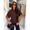 Tmavě hnědý elegantní pohodlný oversize svetřík BELLISIMA