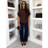 Tmavě hnědý elegantní pohodlný oversize svetřík BELLISIMA