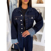 Tmavě modrá džínová denim krátká bunda AVELORE