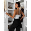 Bílé elastické body KOLVANI s krajkou na ramínka