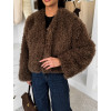 Hnědý faux fur kožešinový kožíšek kabátek GLARIA