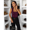 Vínové elegantní krajkové body ORVELLA s výstřihem