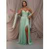 Světle zelenkavé luxusní plesové společenské dlouhé šaty JULIETTA