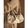 Béžová semišová kabelka SUEDE s řasením