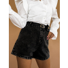Černé kraťasy KISS s páskem