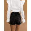 Černé kraťasy KISS s páskem