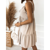 Béžové volnější šaty APPEAL s volánky
