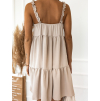 Béžové volnější šaty APPEAL s volánky